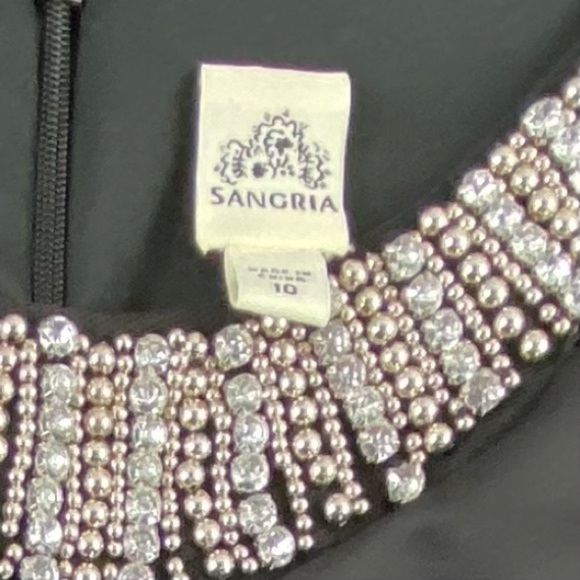 Sangria LBD pearlized embellished black silhouette dress wms size 10 - Picture 5 of 11
